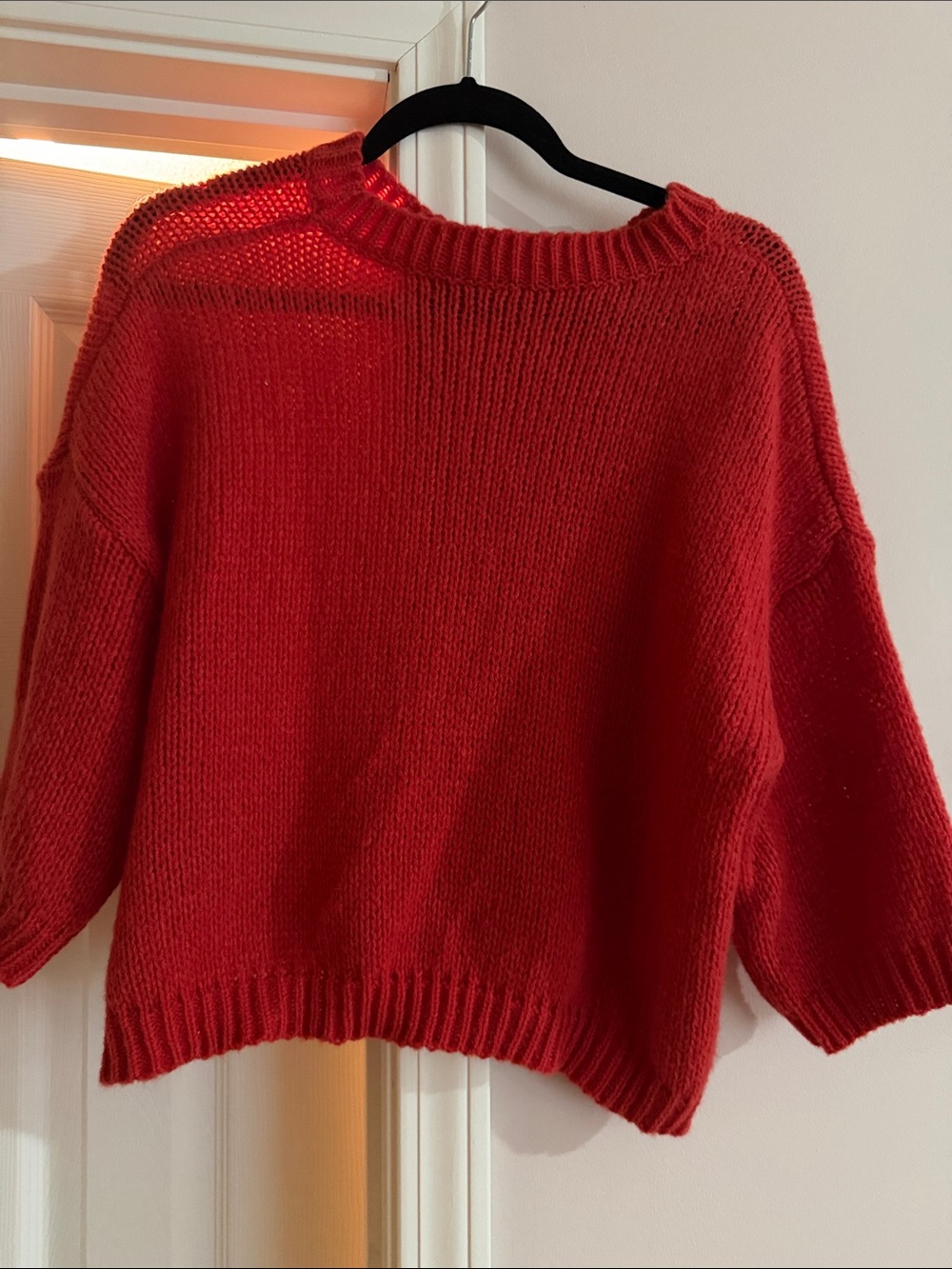 SHEIN Red Crewneck Knit Sweater